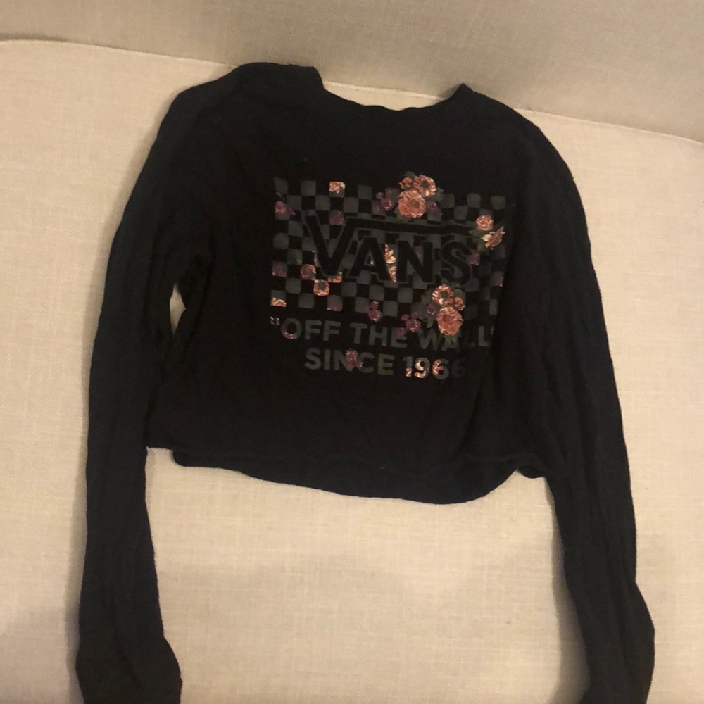 Vans crop long sleeve black shirt very comfortable